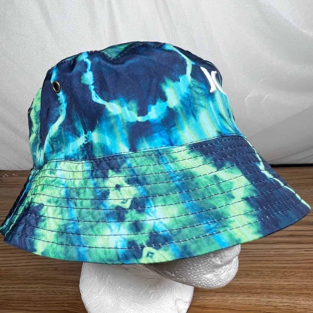 Hurley Men Bucket Hat Blue Green Tie Dye One Size Surf Skate HIHM0081